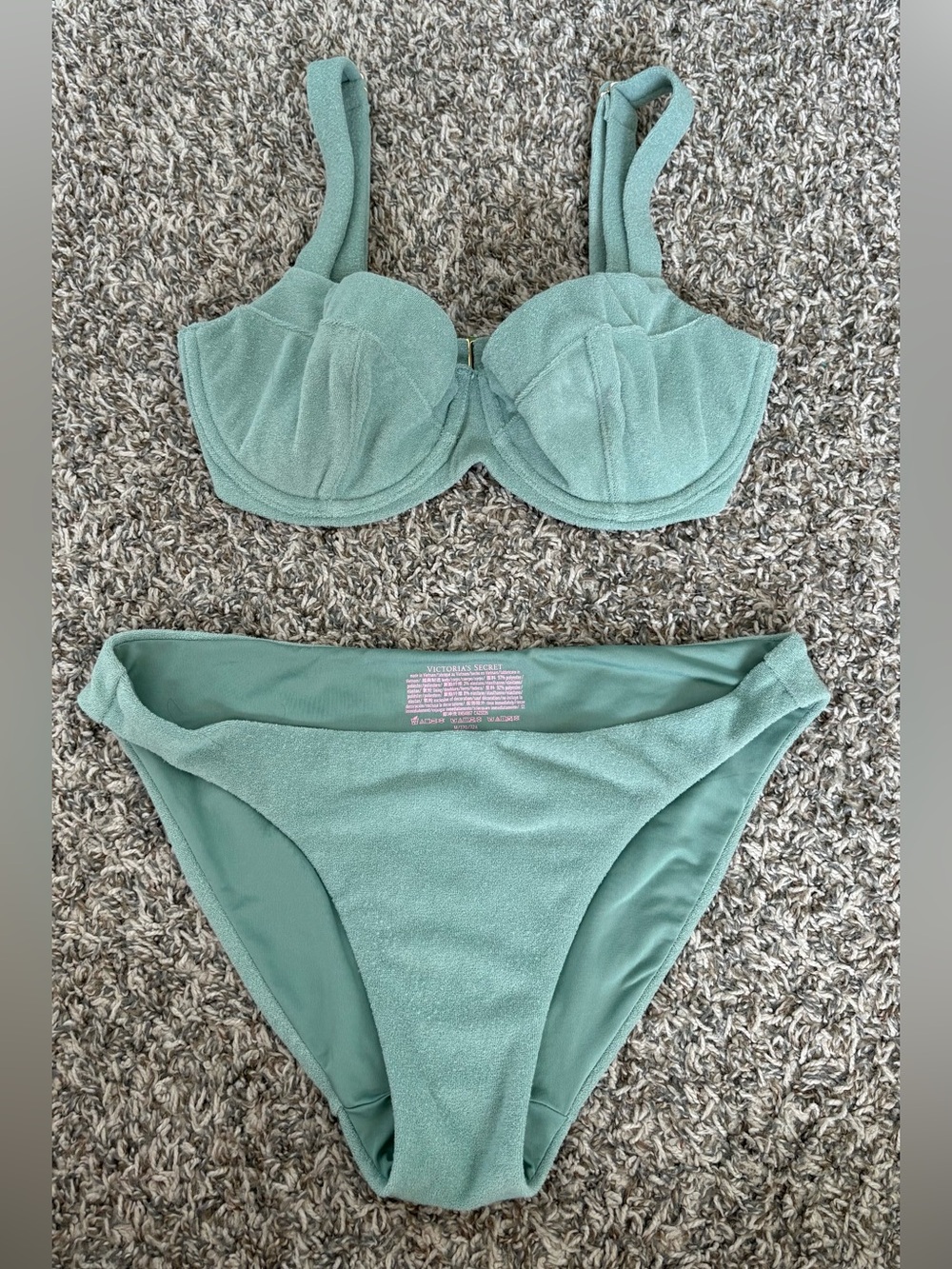 Victoria's Secret Sage Green Textured Bikini Set